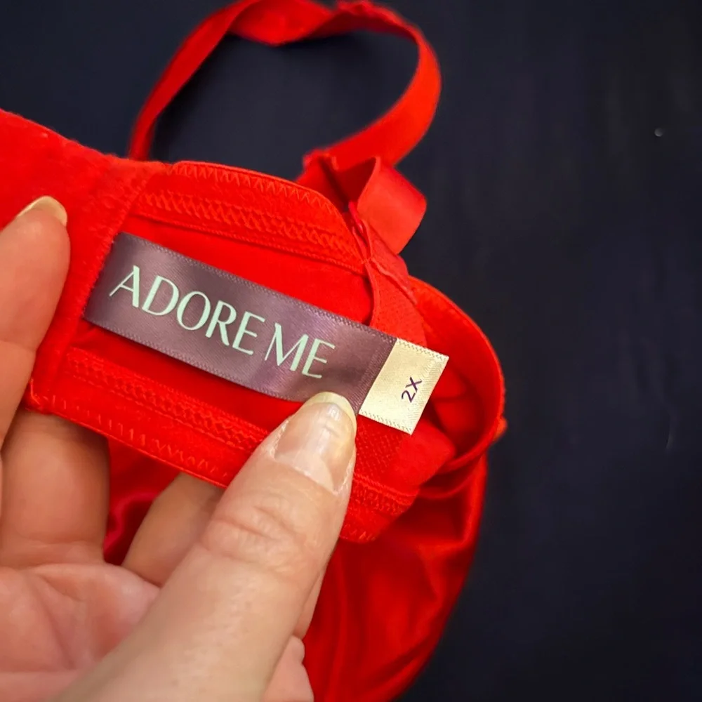 Adore Me Vibrant Red Bow lingerie set - Picture 4 of 8